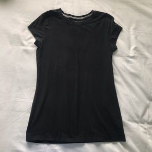 Juniors Black Crew Neck Short Sleeve Shirt